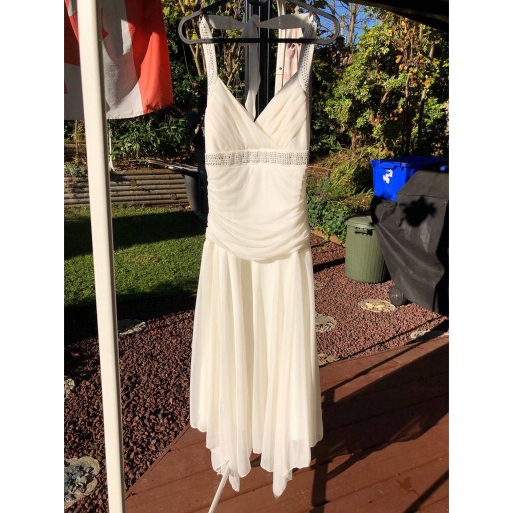 White Retro Halter Prom Dress